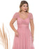 VESTIDO DECOTE TRIANGULO TULE BRILHANTE
